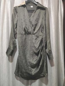 Olive Green Mini Wrap Dress