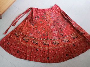 Red Printed Lenhga