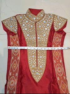 Mirror Silk Kurta Set Embroidery Work