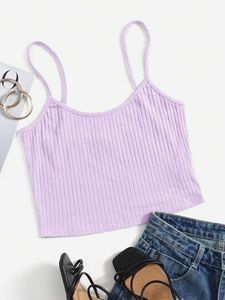 Lilac Ribbed Cami Top