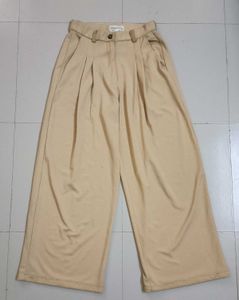 Pleated Beige Pants