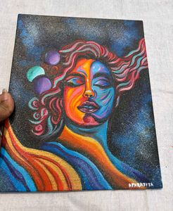 Abstract Woman Space Canvas Painting