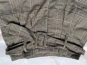 FUSCOUS GREEN AND BISTRE BROWN PLAID PANT