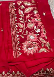 Premium Pure  Chiffon Work Saree