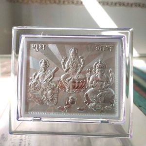 999 Pure Silver Lakshmi Ganesh Saraswati Frame