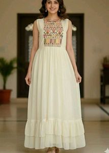 Women's ethinic Embroidery Vest & Kurta