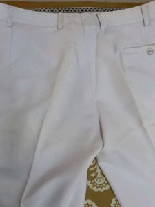 White Pants + blue denim shirt