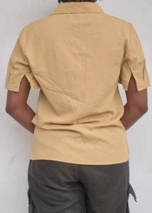 Cute Yellow Blouse with Tie Detail