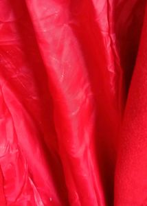 Bright red overcoat