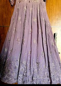 Embroidered Purple Anarkali Dress