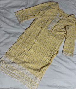 Chikankari Yellow Kurti 💛