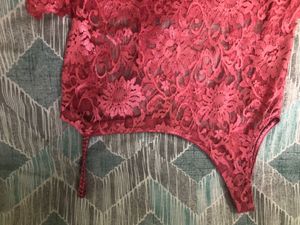 Pink Net One Shoulder Kurta