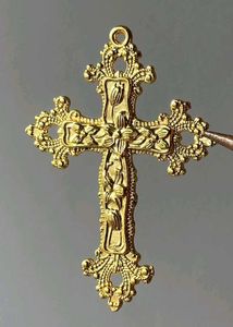 Chunky Golden Cross Charm
