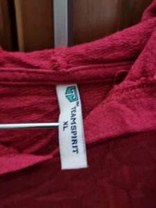 Red Cropped TEAMSPIRIT hoodie