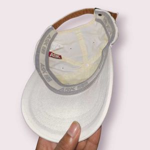 ASK Enquired White Embroidered Cap - Rare Korean