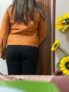 Stylish Orange Suede Jacket