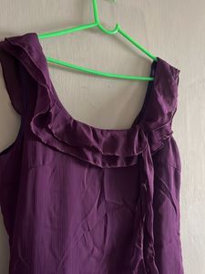 Purple Ruffle Mini Dress