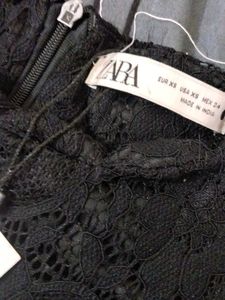 Zara Black Lace Peplum Top