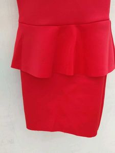 Chic Red Peplum Dress