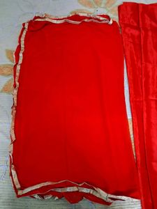 Red Embroidered suit Material