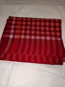 Red Checkered Cotton Fabric Towel