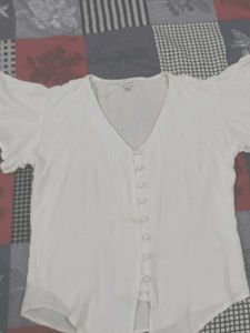 White Ruffle Sleeve T-Shirt