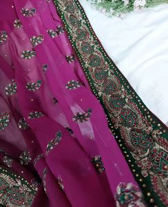 Magenta Gradient Georgette Saree