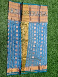 Blue &amp; Gold Saree