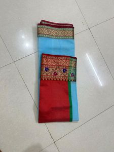 Blue Little Transperent Saree