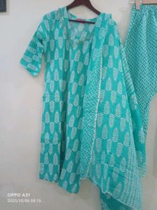 New pure cotton Kurta Set wth cutdana work on neck