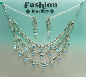 Set Of 2 Beautiful Rhinestone Necklace Set