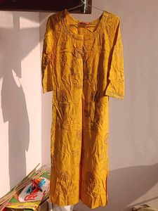 Ortange Embroidery & Printed Kurta Women