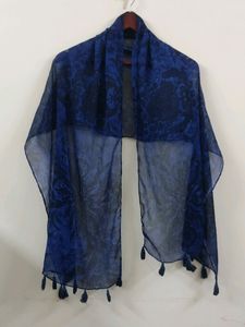 Blue Printed Stole