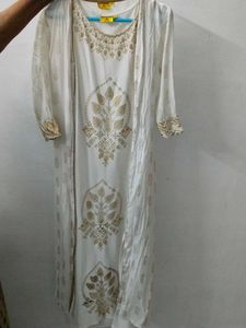 Atessa White Kurti With Coat