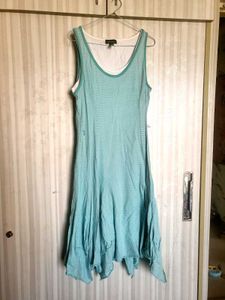 Aqua Striped Tank Dress