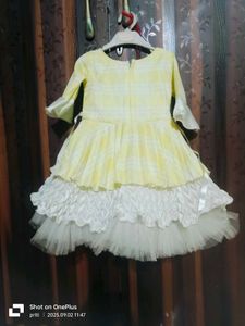 Baby Girls Frock Yellow Colour