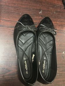 Black Ballet Flats with Bow