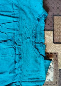 Teal Embroidered Top