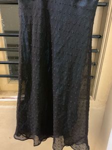 Vintage Elegant Black Ruffle Dress