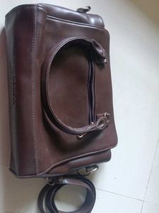 Floral Faux Leather Satchel