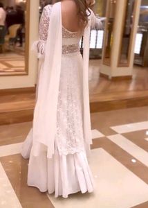 3 Set Flared designer hot stylish White Kurta Se