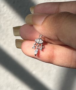 Silverfied Drop Helix Hanging Bugadi Earring
