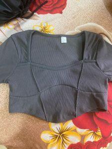 H&amp;M Corset Top With Full Sleeves