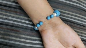 Beaded Bracelet Set - Blue &amp; Gold