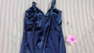 Elegant Navy Blue Maxi Dress with slit at the leg