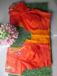Aariwork Orange Blouse