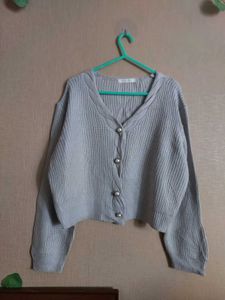 Cropped Knit Cardigan