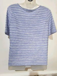 🎄Buy 2, Get 1 Free🎁L/XLStriped Blue T-Shirt