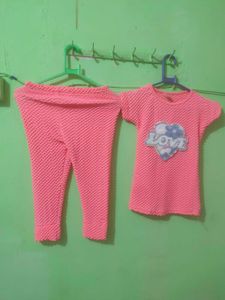 Floral Print Girls&#39; Outfit