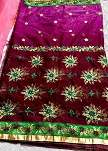 Swap Avilable Colorful Patchwork Kimono Saree 2